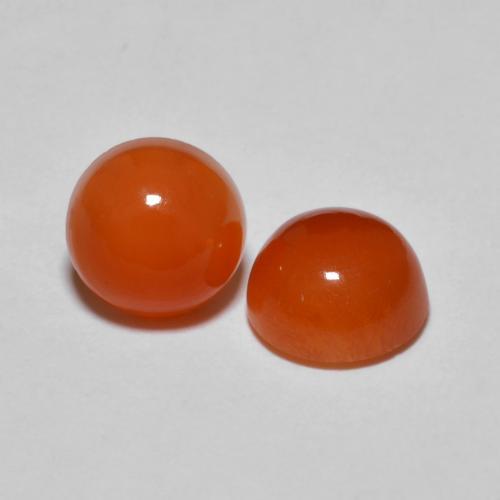 Agata naturale arancione da 2,90 ct, taglio rotondo, traslucido