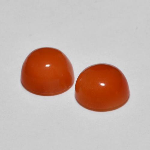 Agata naturale arancione da 2,90 ct, taglio rotondo, traslucido