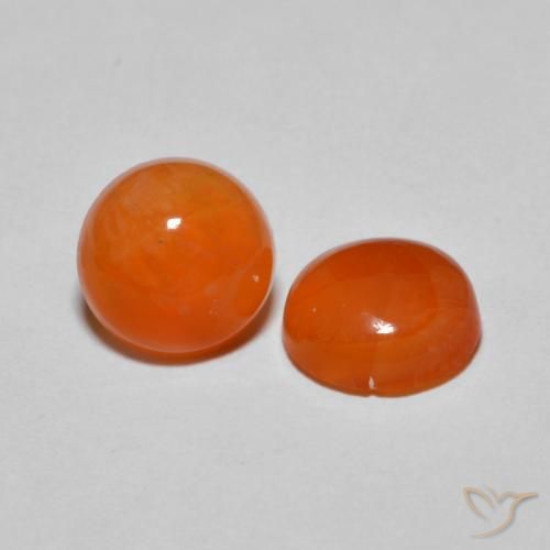 Gemme di Agata Arancio Medio naturale da 2.21 ct, Rotondo, Trasparente