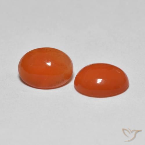 Gemme di Agata Arancio Medio naturale da 2.03 ct, Ovale, Trasparente