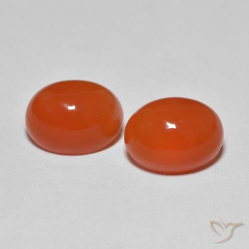2.80ctw Naturale Arancio Medio Agata, Ovale, Trasparente