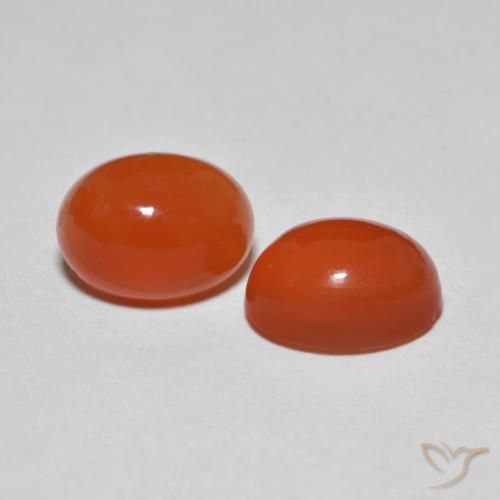 Gemme di Agata Arancio Medio naturale da 2.80 ct, Ovale, Trasparente