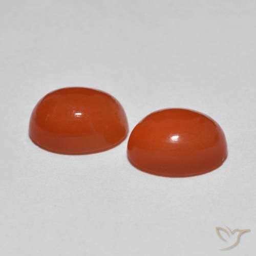 Gemme di Agata Arancio Medio naturale da 2.80 ct, Ovale, Trasparente