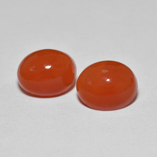 Agata naturale rosso da 3,54 ct, taglio ovale, traslucido