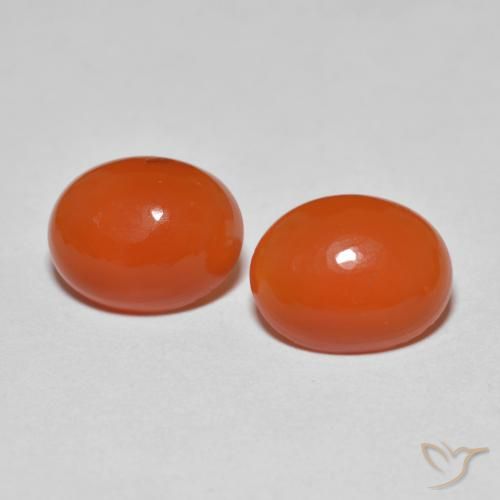 Gemme di Agata Arancio Intenso naturale da 3.45 ct, Ovale, Trasparente