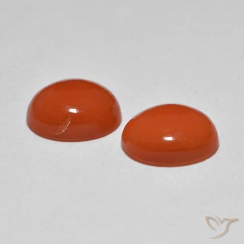 Gemme di Agata Arancio Intenso naturale da 3.45 ct, Ovale, Trasparente