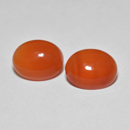 Agata naturale arancione da 3,32 ct, taglio ovale, trasparente
