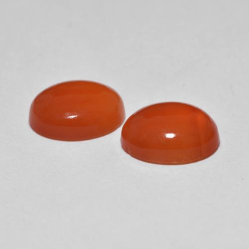 Agata naturale arancione da 3,32 ct, taglio ovale, trasparente
