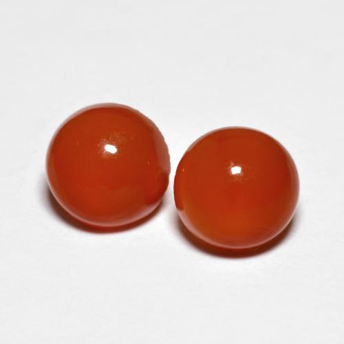 Agata naturale rosso da 1,60 ct, taglio rotondo, trasparente