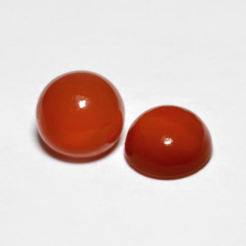 Agata naturale rosso da 1,60 ct, taglio rotondo, trasparente