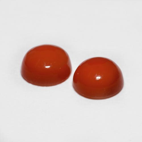 Agata naturale rosso da 1,60 ct, taglio rotondo, trasparente