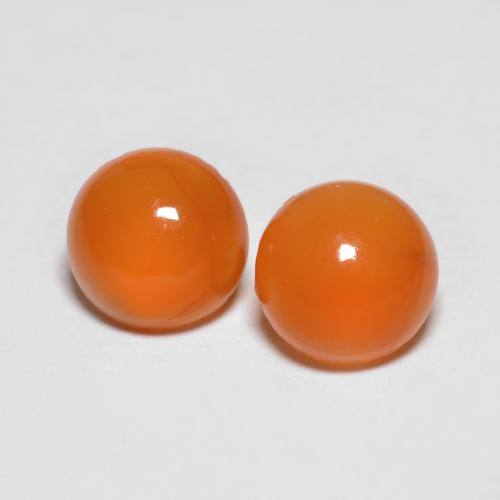 Agata naturale arancione da 1,51 ct, taglio rotondo, trasparente