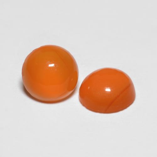 Agata naturale arancione da 1,51 ct, taglio rotondo, trasparente