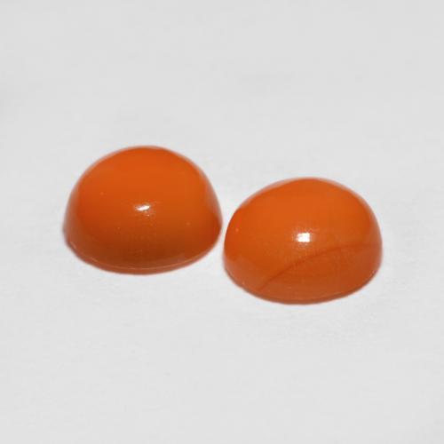Agata naturale arancione da 1,51 ct, taglio rotondo, trasparente