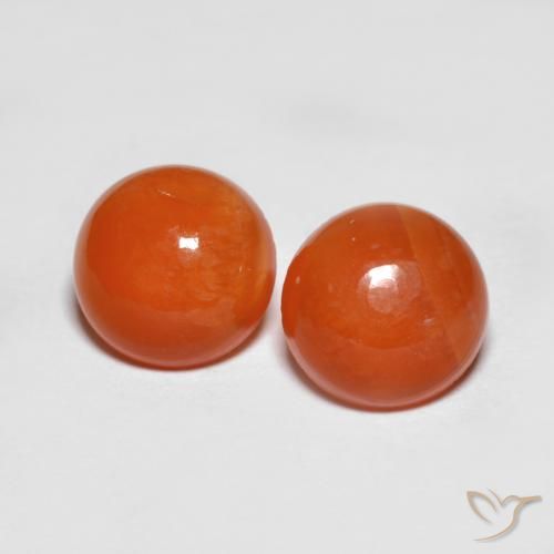 Agata naturale rosso da 2,36 ct, taglio rotondo, traslucido