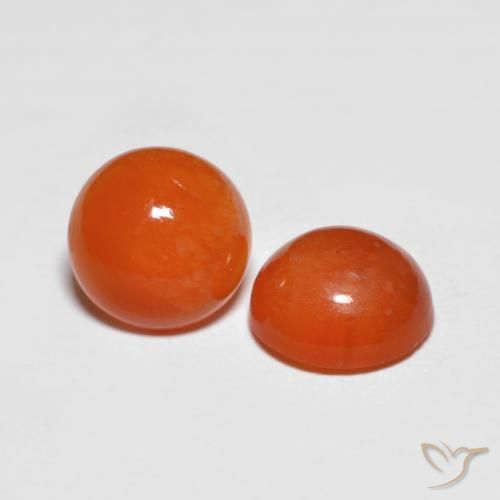 Agata naturale rosso da 2,36 ct, taglio rotondo, traslucido