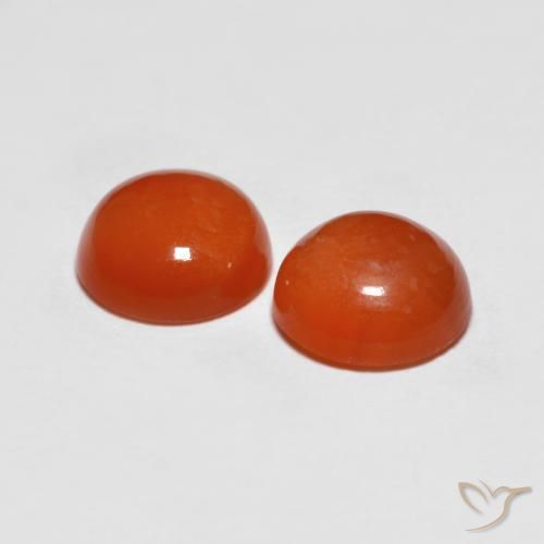 Agata naturale rosso da 2,36 ct, taglio rotondo, traslucido