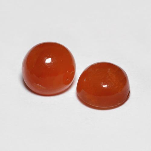 Gemme di Agata Rosso fuoco naturale da 1.74 ct, Taglio rotondo, Traslucido