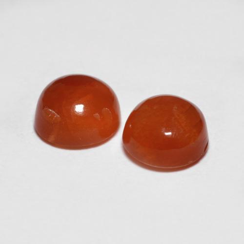 Gemme di Agata Rosso fuoco naturale da 1.74 ct, Taglio rotondo, Traslucido