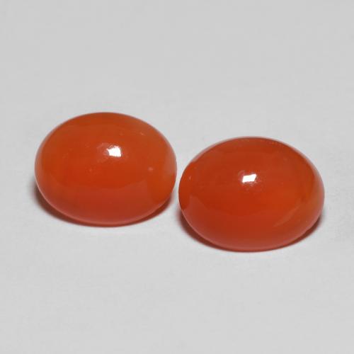 Agata naturale rosso da 3,47 ct, taglio ovale, trasparente
