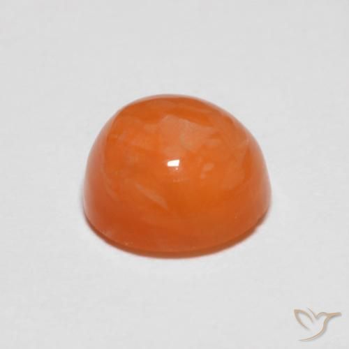 Agata naturale arancione da 1,39 ct, taglio rotondo, traslucido