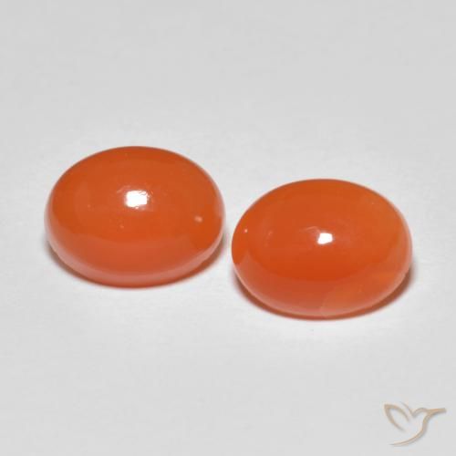Agata naturale arancione da 2,67 ct, taglio ovale, traslucido