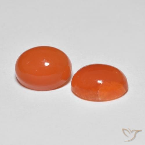 Agata naturale arancione da 2,67 ct, taglio ovale, traslucido