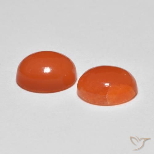 Agata naturale arancione da 2,67 ct, taglio ovale, traslucido