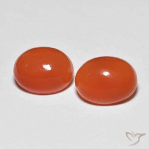 2.41ctw Naturale Rosso medio Agata, Ovale, Trasparente