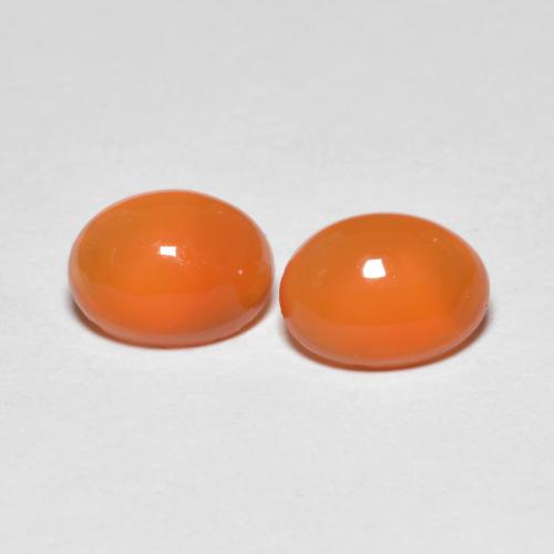 Agata naturale arancione da 1,41 ct, taglio ovale, trasparente