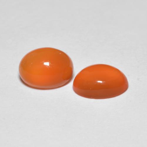 Agata naturale arancione da 1,41 ct, taglio ovale, trasparente