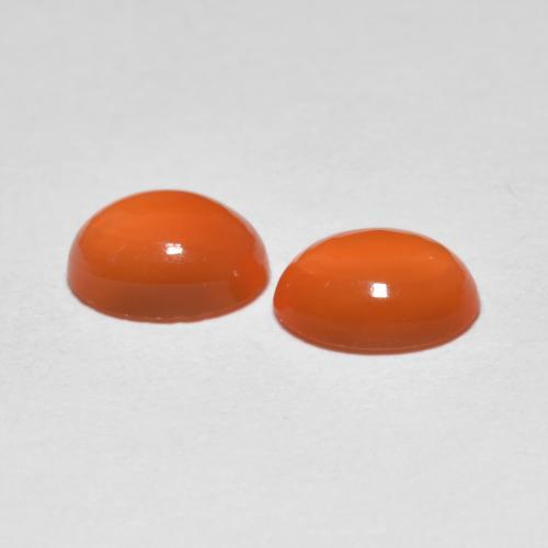 Agata naturale arancione da 1,41 ct, taglio ovale, trasparente
