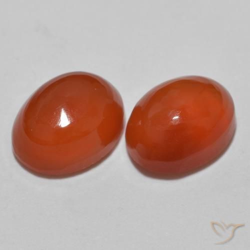 Gemme di Agata Arancio Medio naturale da 2.67 ct, Taglio ovale, Traslucido