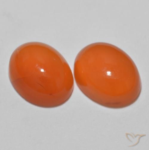 2.51ctw Naturale Arancio Medio Agata, Ovale, Traslucido