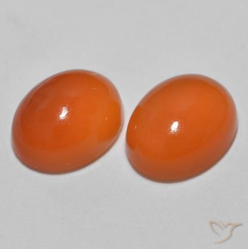Gemme di Agata Arancio Medio naturale da 2.51 ct, Ovale, Traslucido