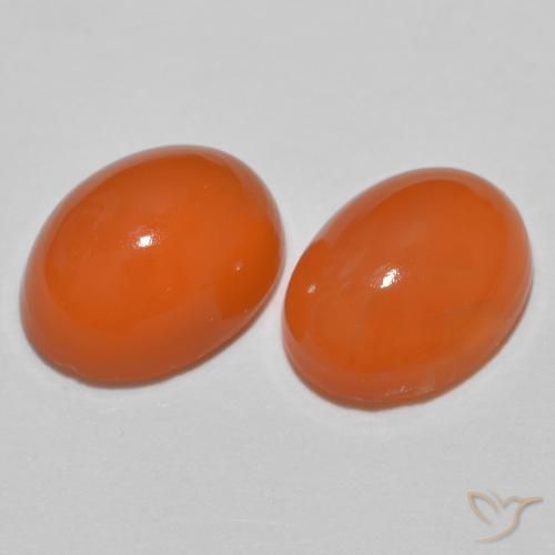Gemme di Agata Arancia Fuoco naturale da 2.46 ct, Ovale, Traslucido