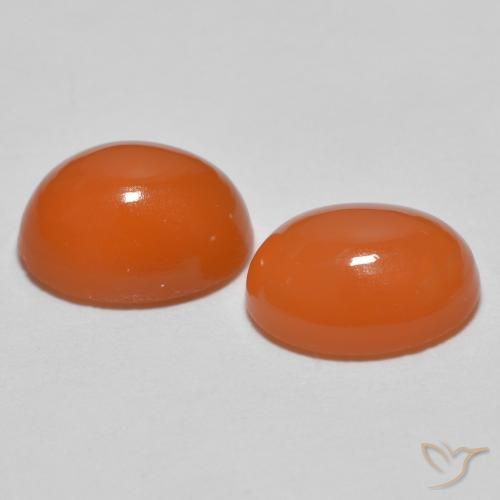 Gemme di Agata Arancia Fuoco naturale da 2.46 ct, Ovale, Traslucido