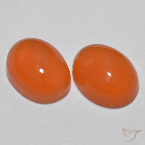 2.28ctw Naturale Arancio Medio Agata, Ovale, Traslucido