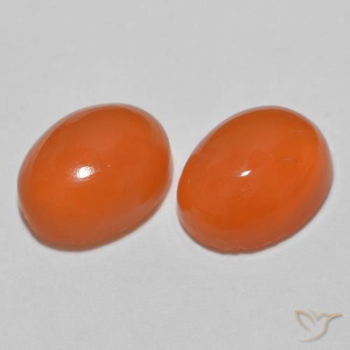 Gemme di Agata Arancio Medio naturale da 2.28 ct, Ovale, Traslucido