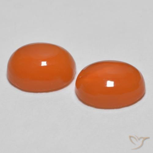 Gemme di Agata Arancio Medio naturale da 2.28 ct, Ovale, Traslucido