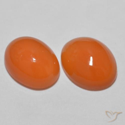 2.58ctw Naturale Arancione brillante Agata, Ovale, Traslucido