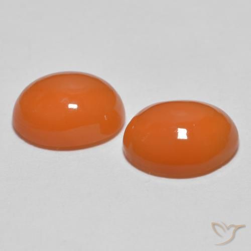 Gemme di Agata Arancione brillante naturale da 2.58 ct, Ovale, Traslucido