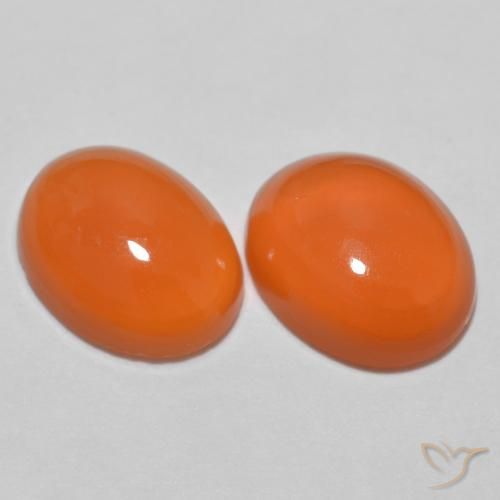 2.05ctw Naturale Arancio Medio Agata, Ovale, Traslucido