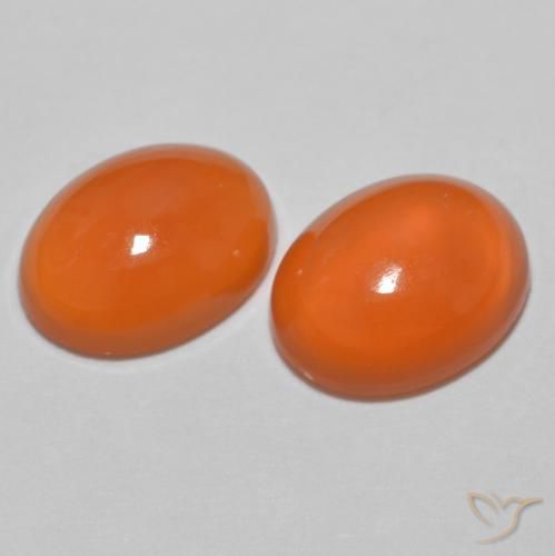 Gemme di Agata Arancio Medio naturale da 2.05 ct, Ovale, Traslucido