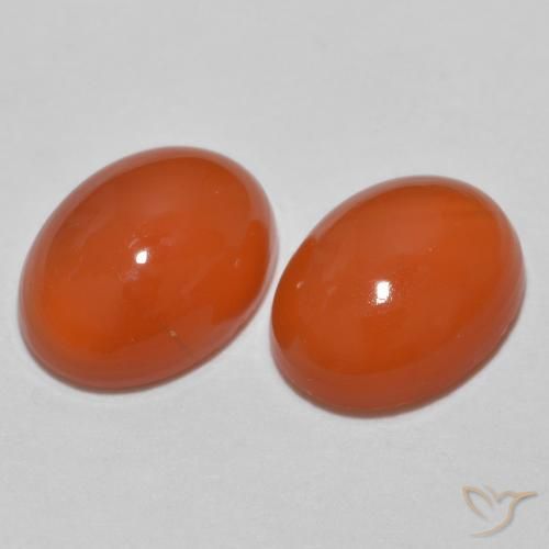 Gemme di Agata Arancio Medio naturale da 2.30 ct, Ovale, Traslucido