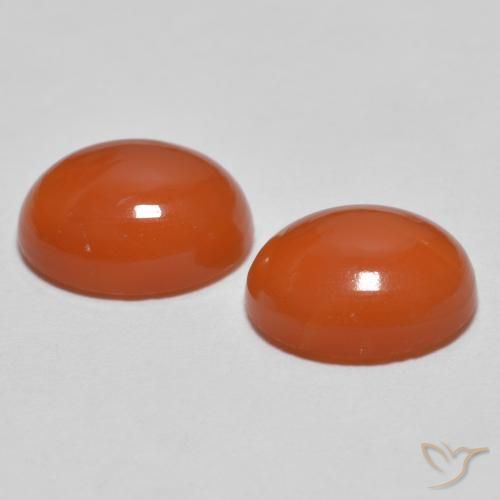 Gemme di Agata Arancio Medio naturale da 2.30 ct, Ovale, Traslucido