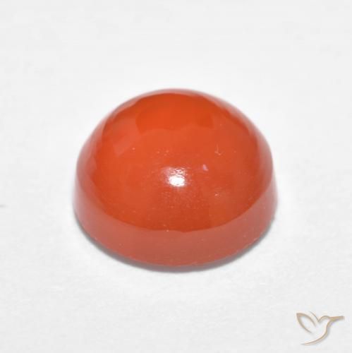 Agata Arancio Medio naturale da 1.84 ct, Rotondo, Traslucido