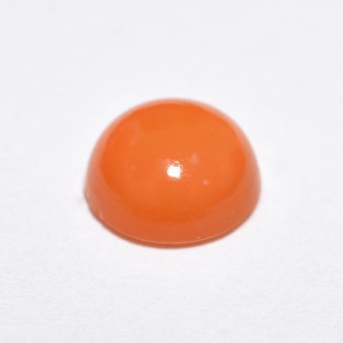Agata naturale arancione da 1,16 ct, taglio rotondo, traslucido