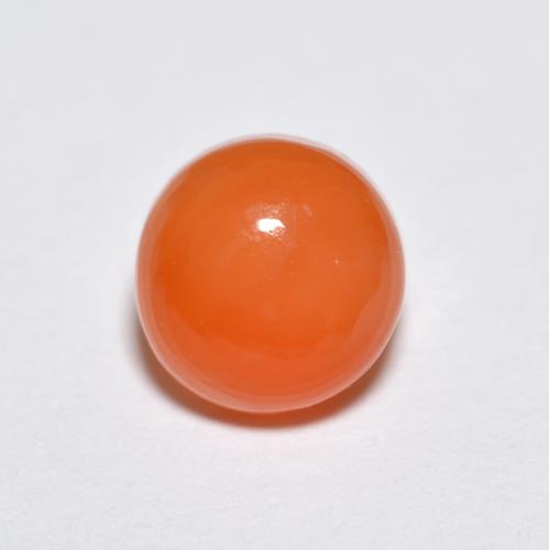 Agata naturale arancione da 1,34 ct, taglio rotondo, traslucido