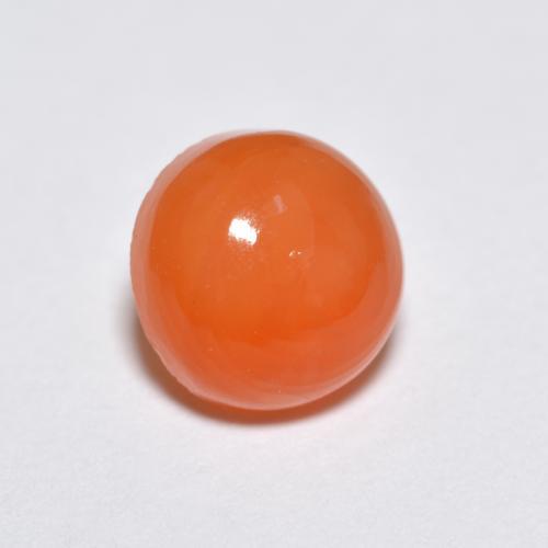 Agata naturale arancione da 1,34 ct, taglio rotondo, traslucido